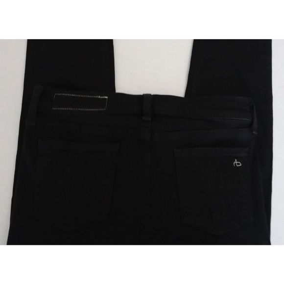 Rag & Bone Women's Sz 27 Black Raw Hem Mid-Rise Ankle Skinny Denim Jeans $195 - Picture 6 of 11